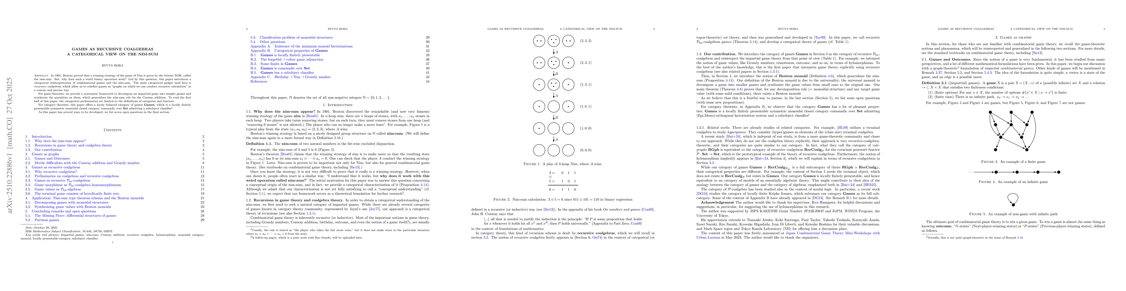 Thumbnail for Games as recursive coalgebras: A categorical view on the Nim-sum