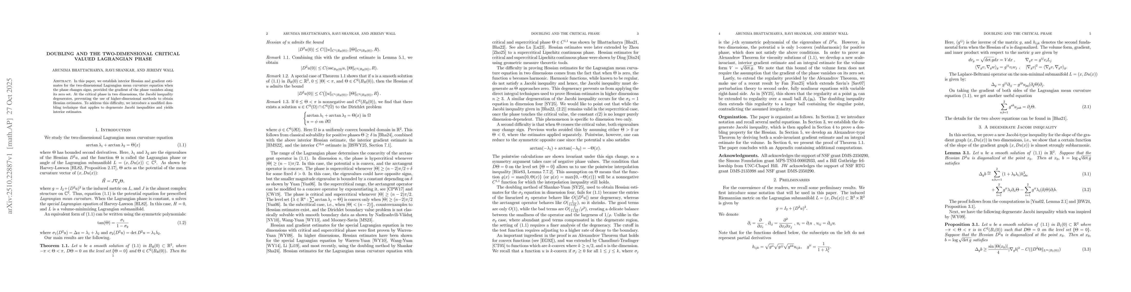 Thumbnail for Doubling and the two-dimensional critical valued Lagrangian phase