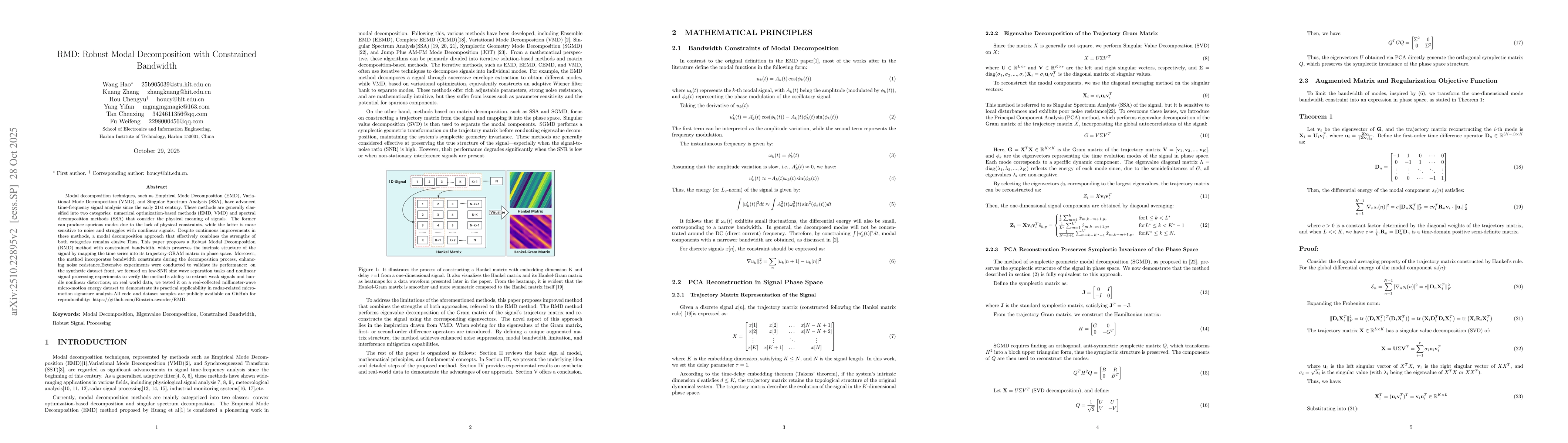 Thumbnail for RMD: Robust Modal Decomposition with Constrained Bandwidth
