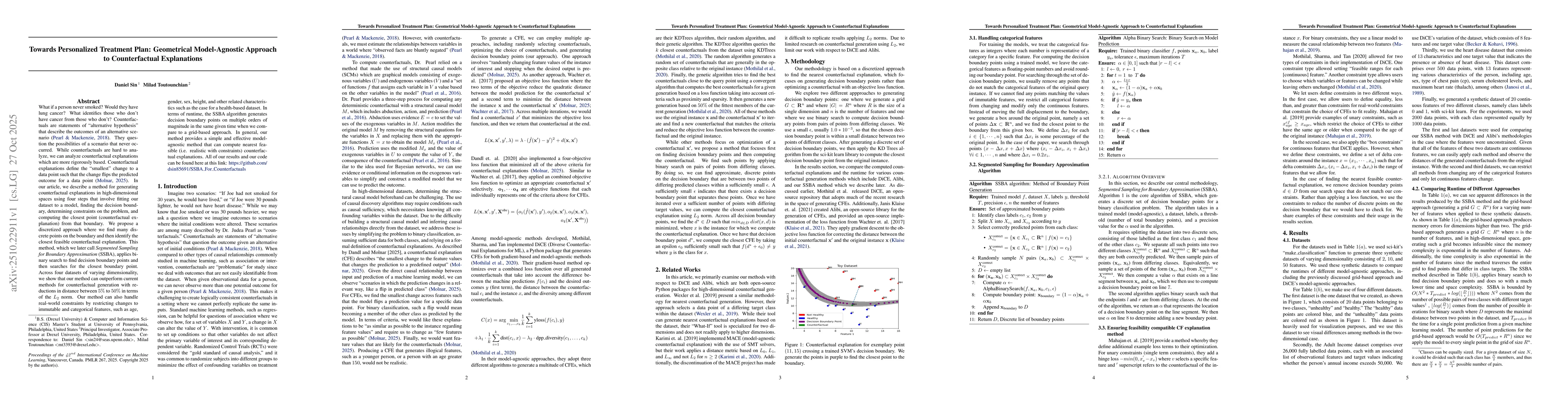 Thumbnail for Towards Personalized Treatment Plan: Geometrical Model-Agnostic Approach
  to Counterfactual Explanations