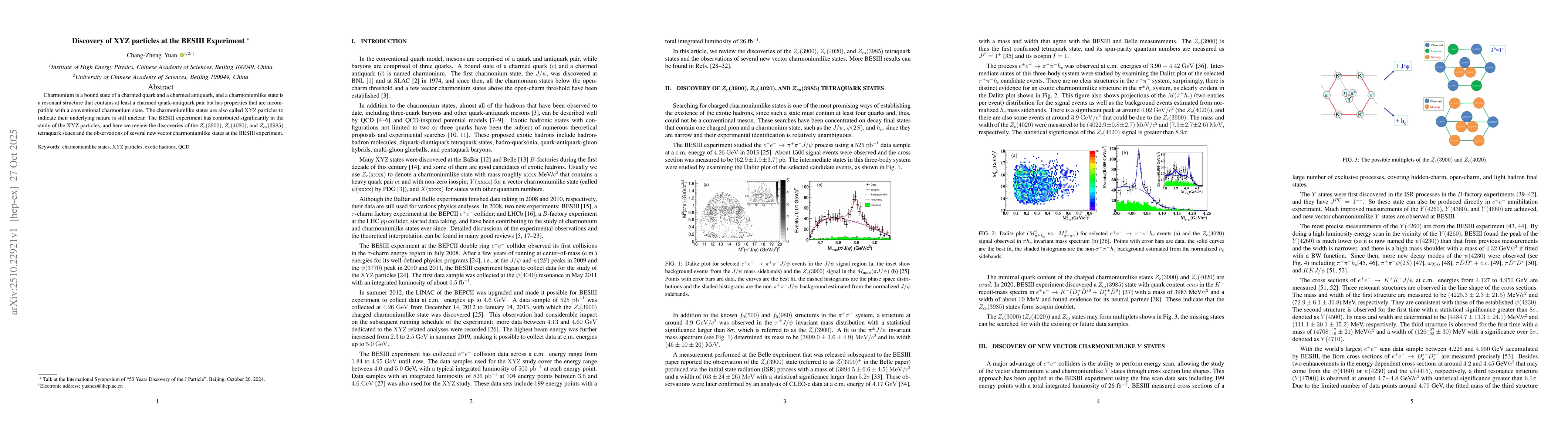 Thumbnail for Discovery of XYZ particles at the BESIII Experiment