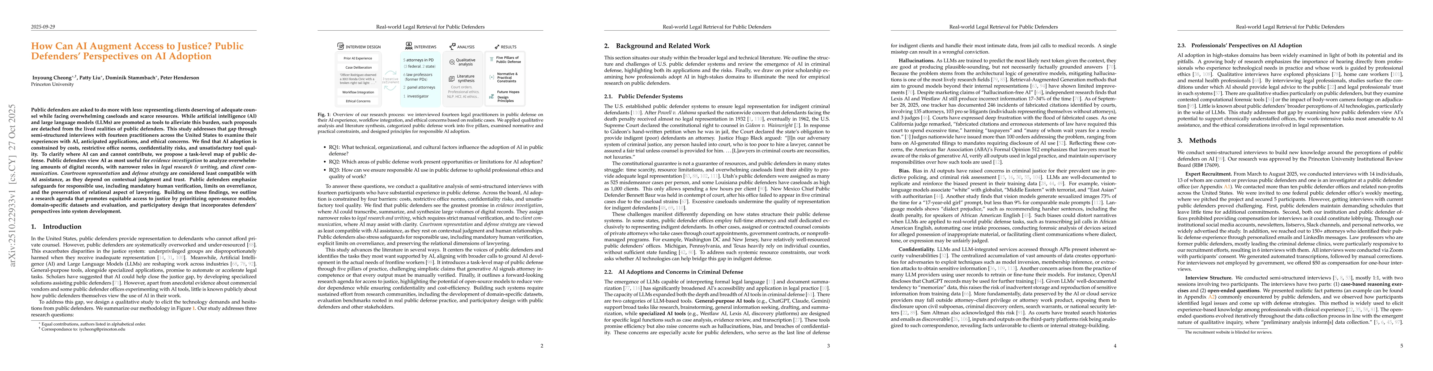 Thumbnail for How Can AI Augment Access to Justice? Public Defenders' Perspectives on
  AI Adoption