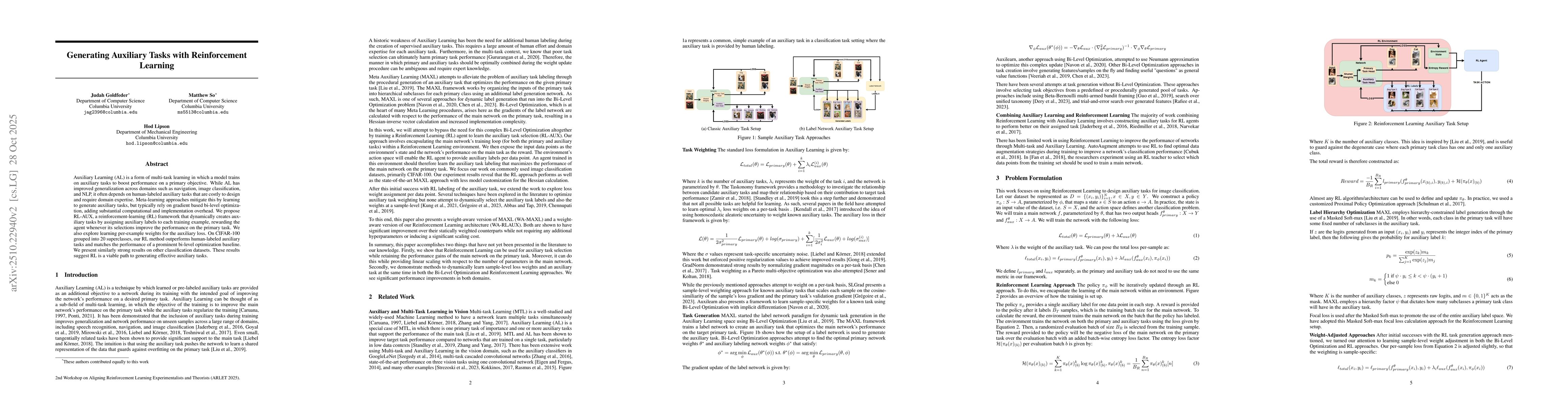Thumbnail for Generating Auxiliary Tasks with Reinforcement Learning