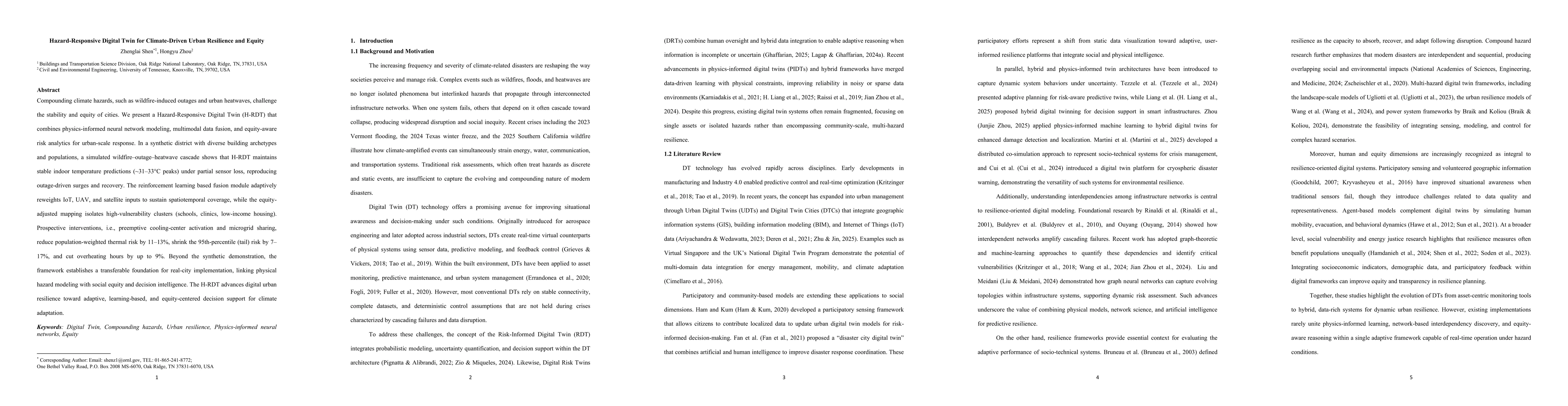 Thumbnail for Hazard-Responsive Digital Twin for Climate-Driven Urban Resilience and
  Equity