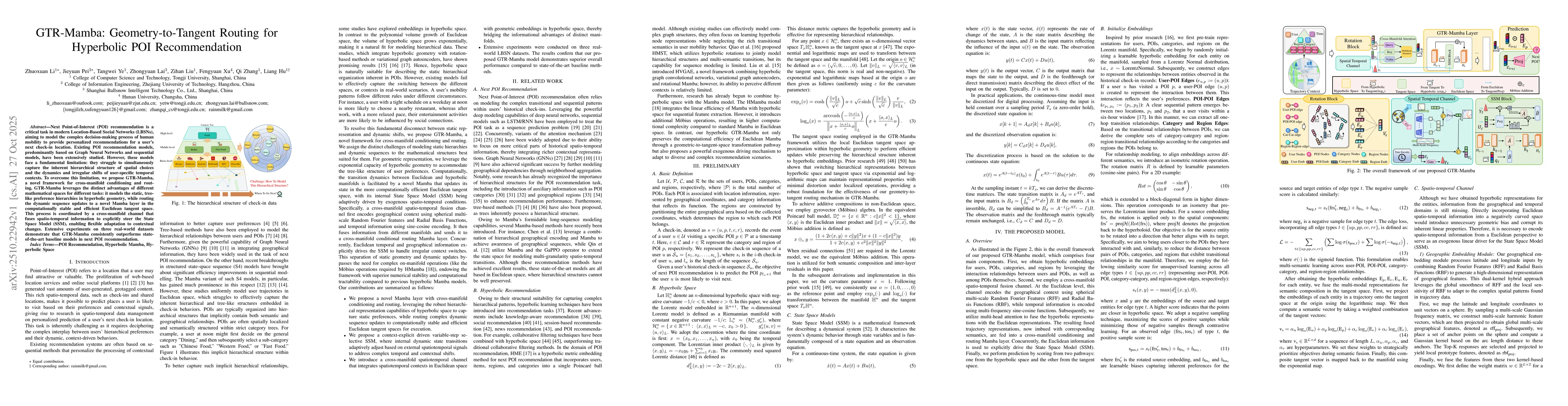 Thumbnail for GTR-Mamba: Geometry-to-Tangent Routing for Hyperbolic POI Recommendation