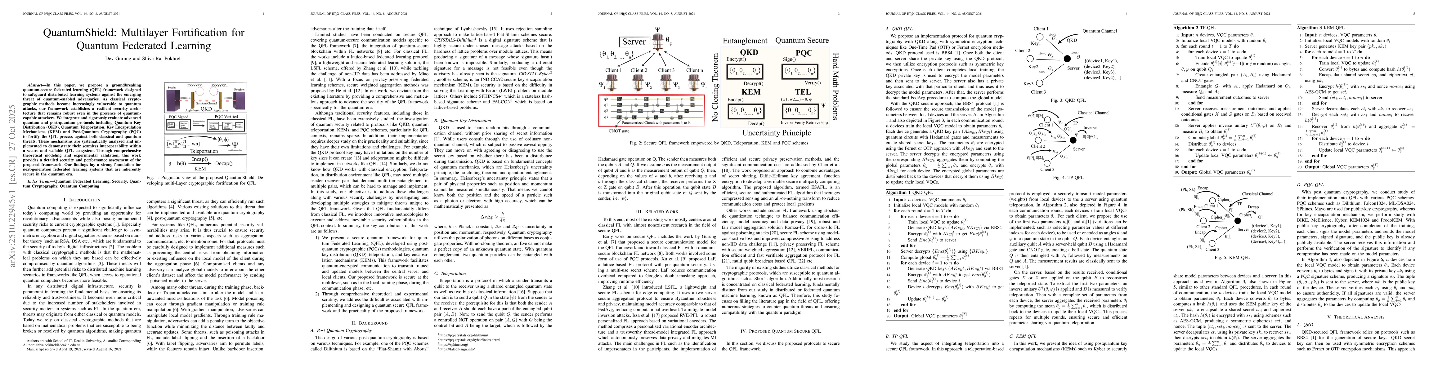 Thumbnail for QuantumShield: Multilayer Fortification for Quantum Federated Learning