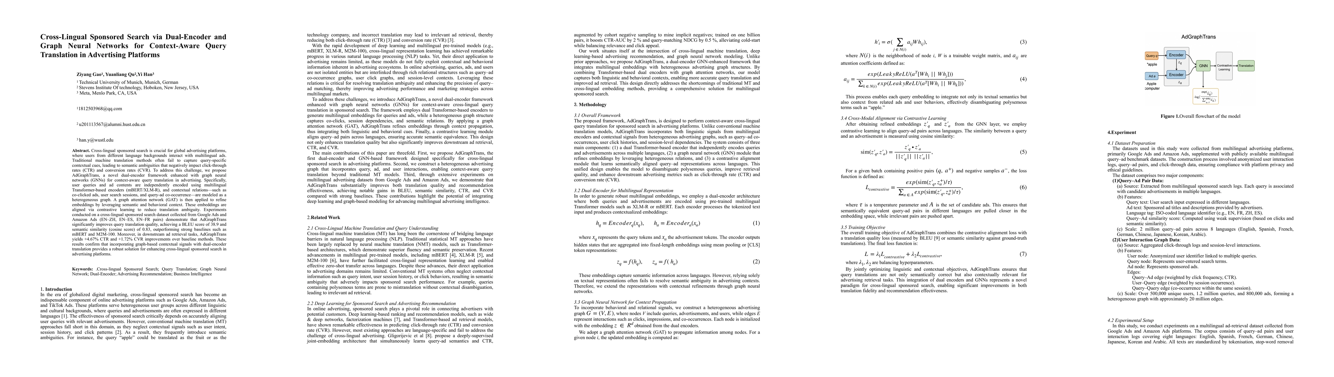Thumbnail for Cross-Lingual Sponsored Search via Dual-Encoder and Graph Neural
  Networks for Context-Aware Query Translation in Advertising Platforms