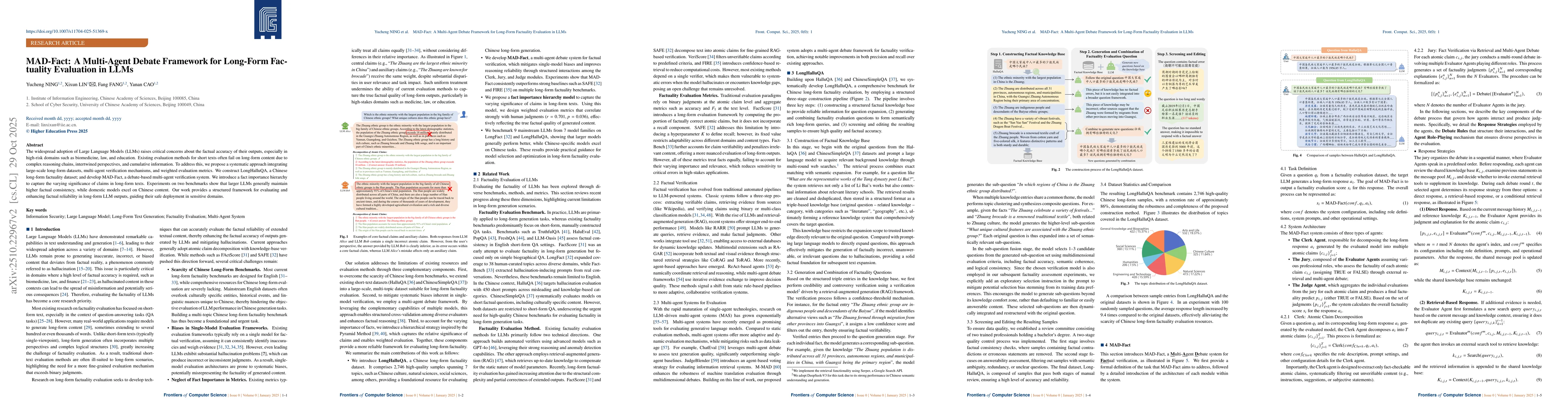 Thumbnail for MAD-Fact: A Multi-Agent Debate Framework for Long-Form Factuality
  Evaluation in LLMs
