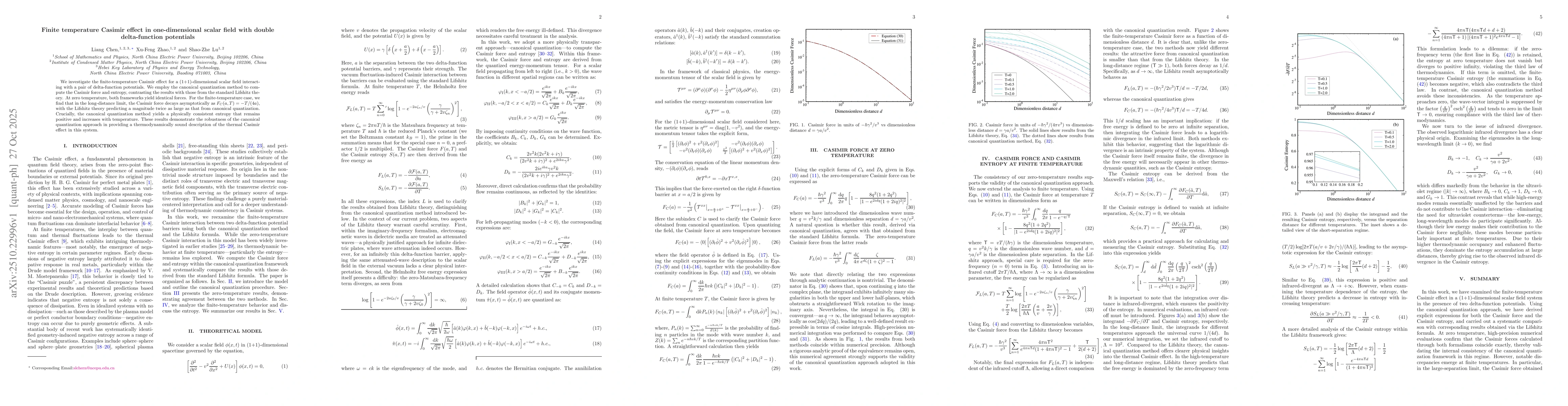 Thumbnail for Finite temperature Casimir effect in one-dimensional scalar field with
  double delta-function potentials
