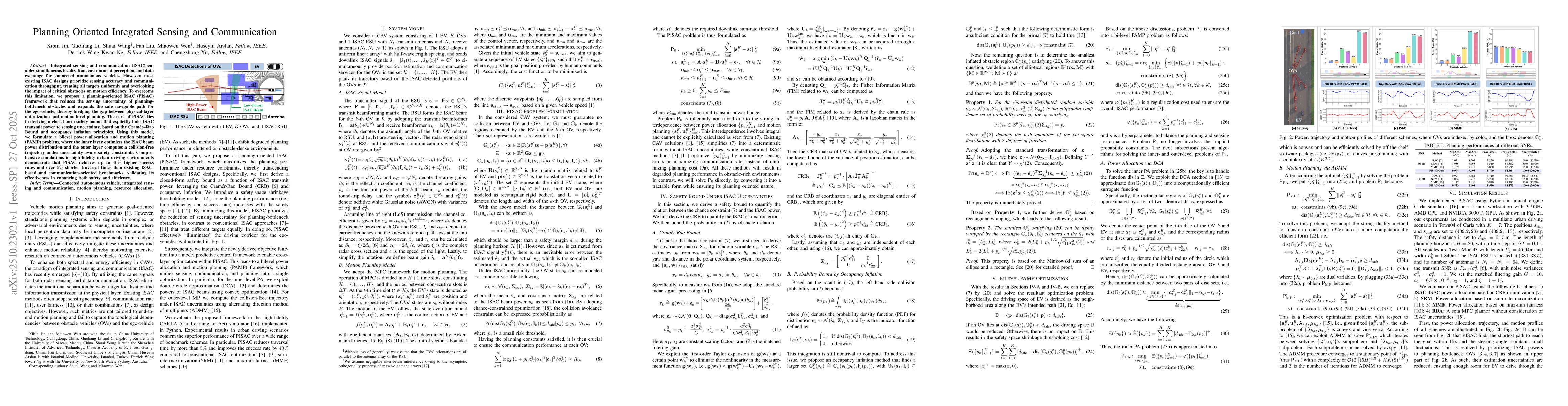 Thumbnail for Planning Oriented Integrated Sensing and Communication