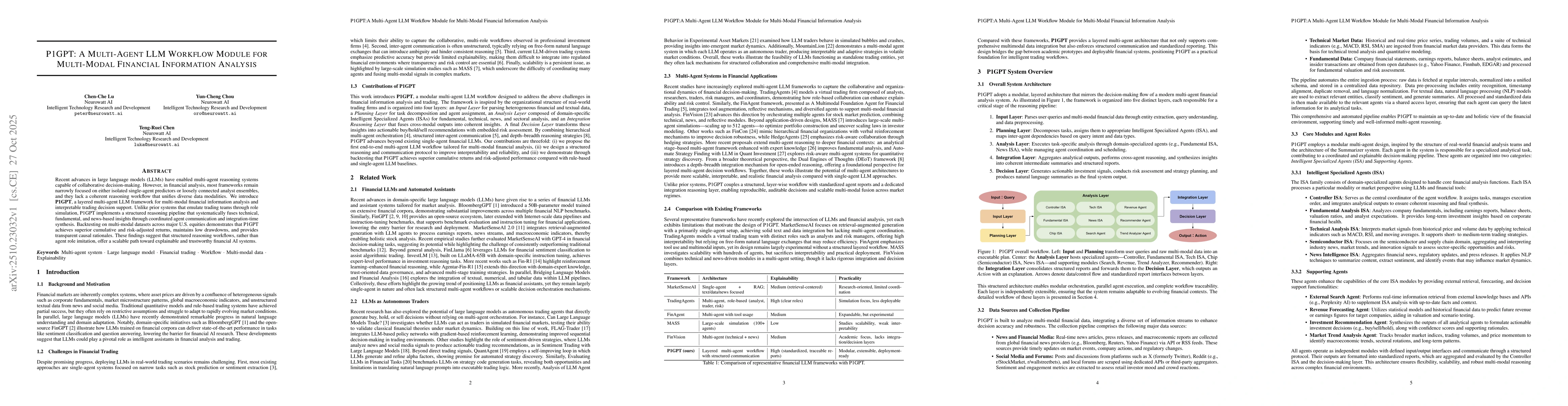 Thumbnail for P1GPT: a multi-agent LLM workflow module for multi-modal financial
  information analysis