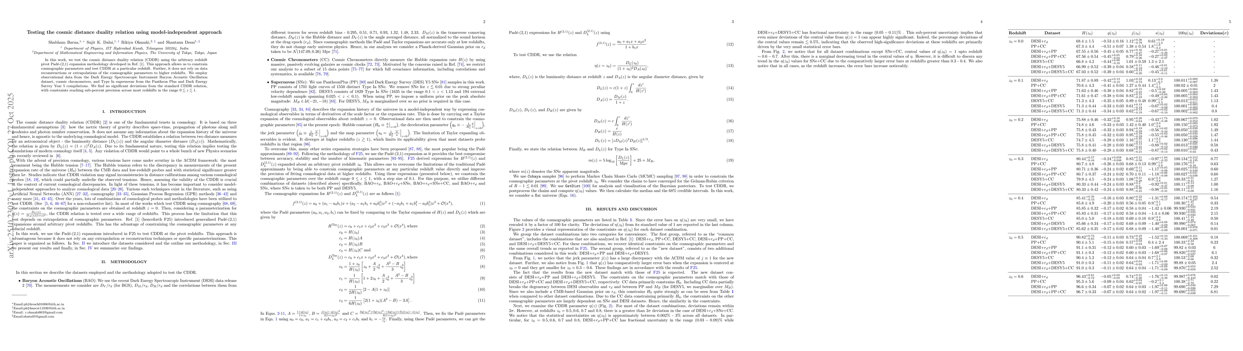 Thumbnail for Testing the cosmic distance duality relation using model-independent
  approach