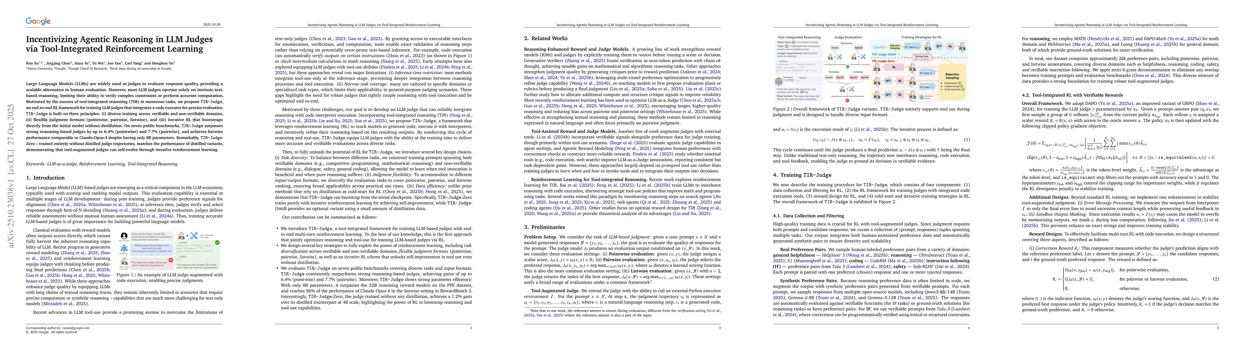 Thumbnail for Incentivizing Agentic Reasoning in LLM Judges via Tool-Integrated
  Reinforcement Learning
