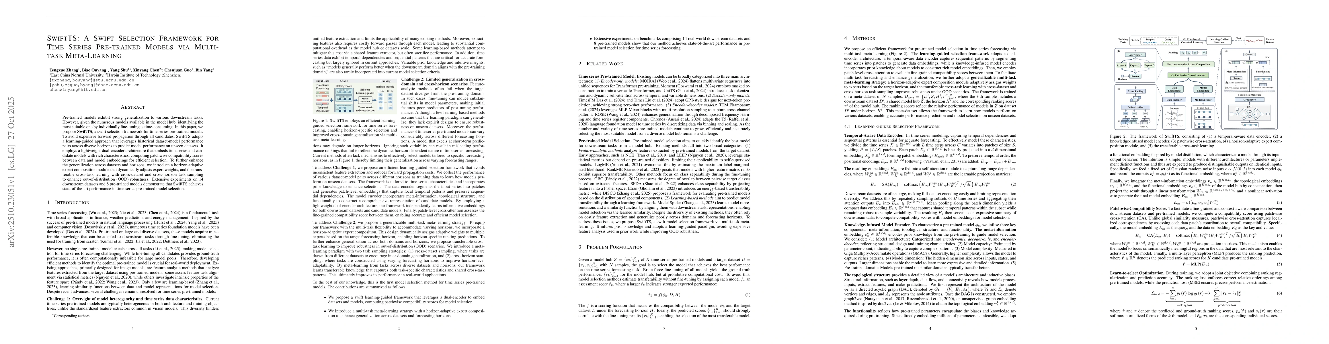 Thumbnail for SwiftTS: A Swift Selection Framework for Time Series Pre-trained Models
  via Multi-task Meta-Learning