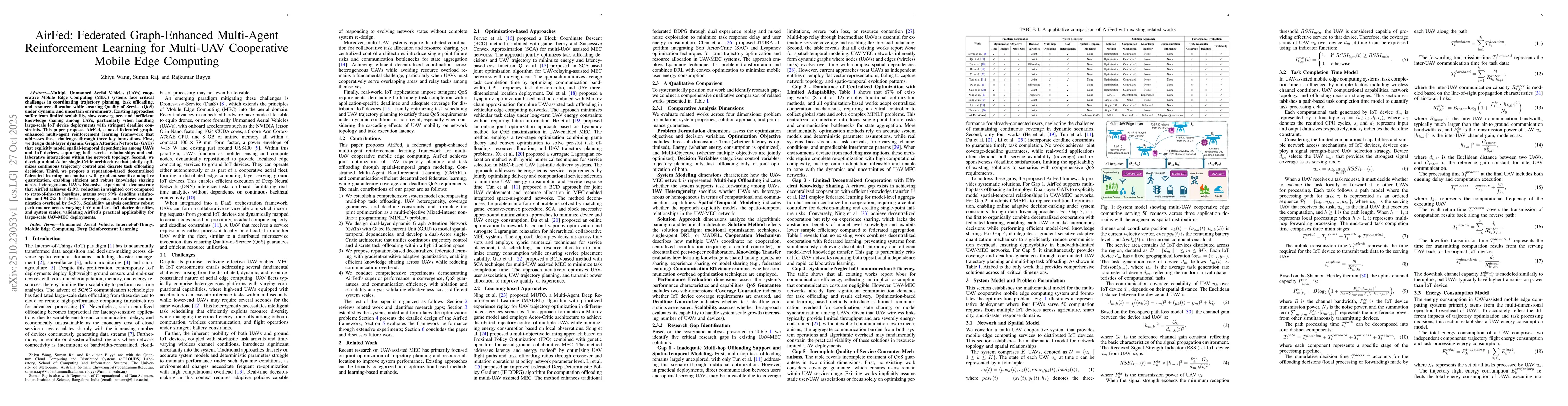 Thumbnail for AirFed: Federated Graph-Enhanced Multi-Agent Reinforcement Learning for
  Multi-UAV Cooperative Mobile Edge Computing