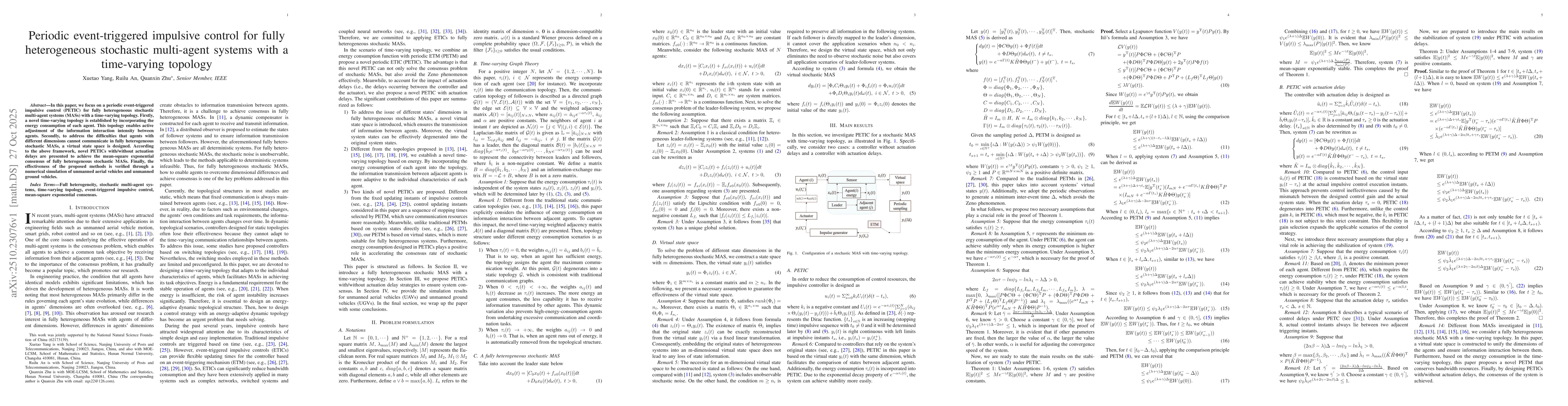 Thumbnail for Periodic event-triggered impulsive control for fully heterogeneous
  stochastic multi-agent systems with a time-varying topology