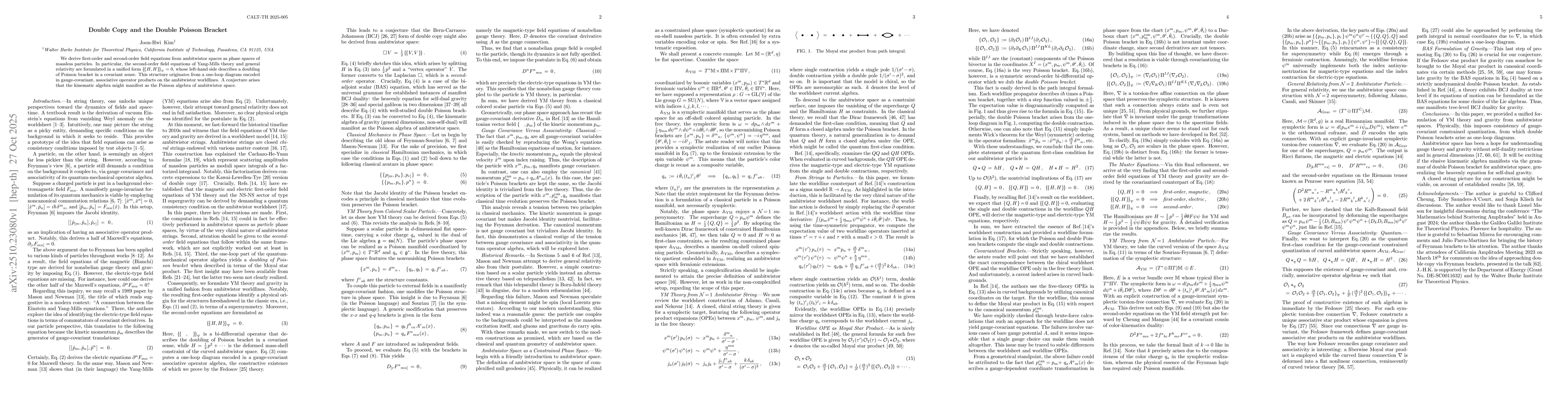 Thumbnail for Double copy and the double Poisson bracket