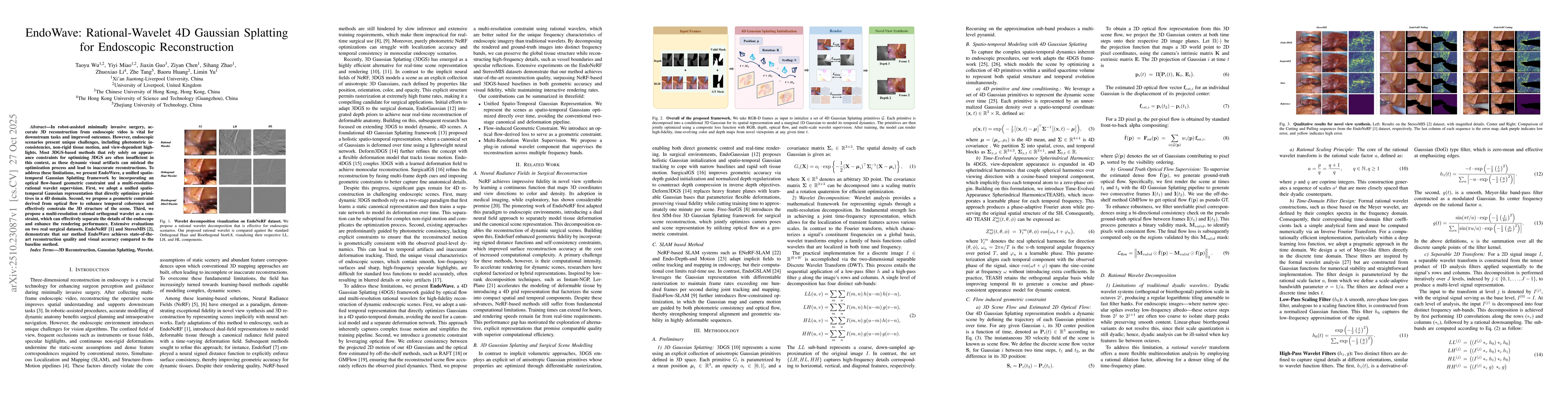 Thumbnail for EndoWave: Rational-Wavelet 4D Gaussian Splatting for Endoscopic
  Reconstruction