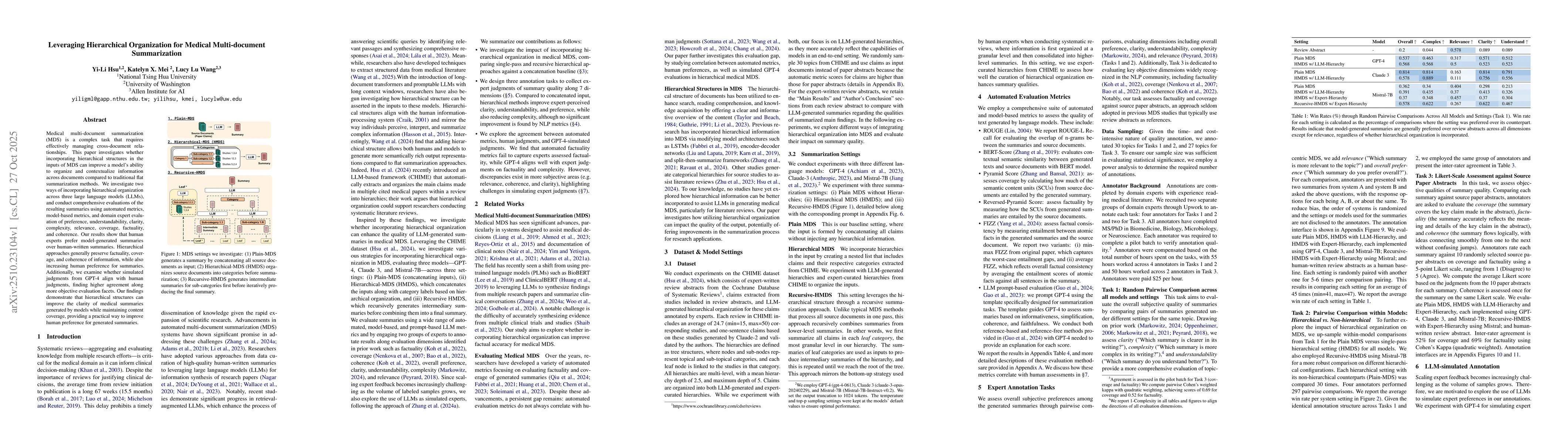 Thumbnail for Leveraging Hierarchical Organization for Medical Multi-document
  Summarization
