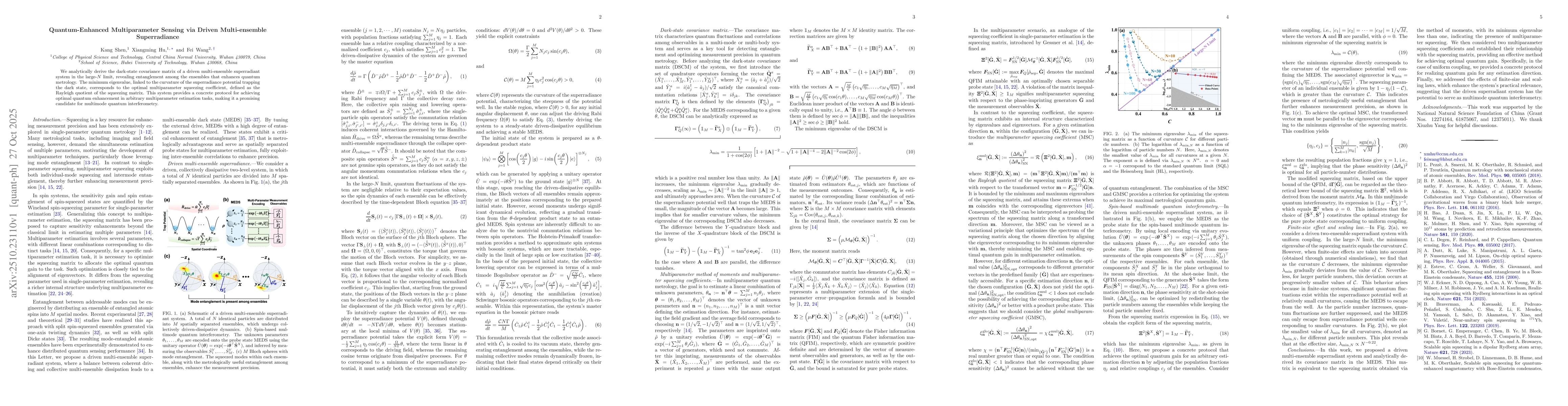 Thumbnail for Quantum-Enhanced Multiparameter Sensing via Driven Multi-ensemble
  Superradiance