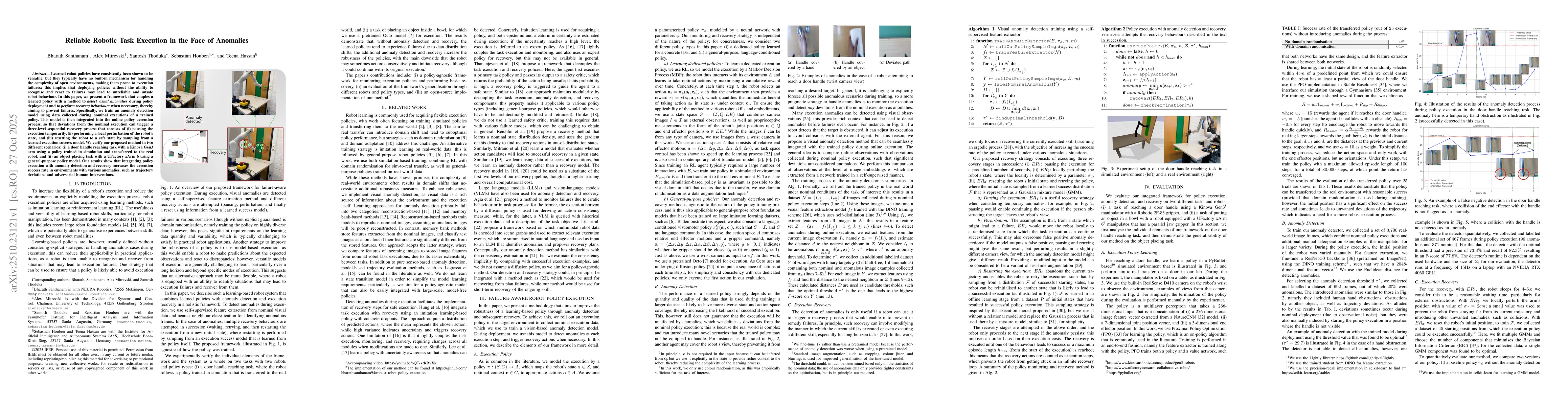 Thumbnail for Reliable Robotic Task Execution in the Face of Anomalies