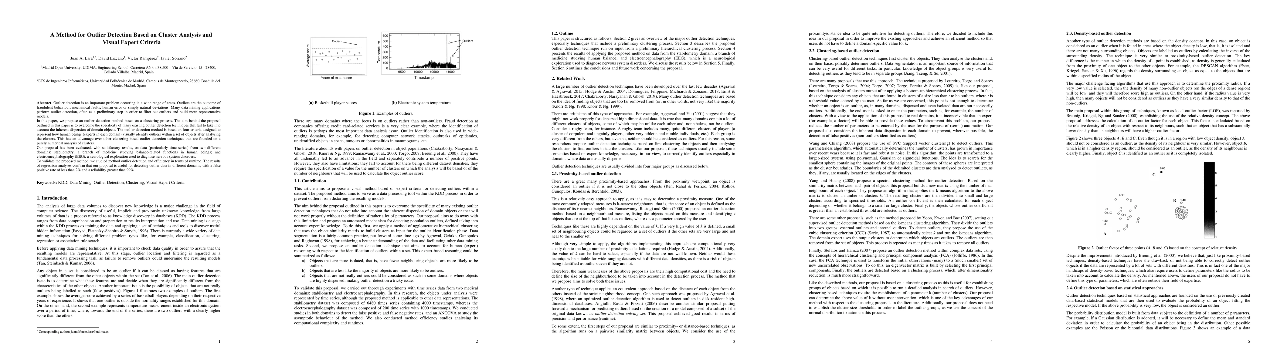 Thumbnail for A method for outlier detection based on cluster analysis and visual
  expert criteria