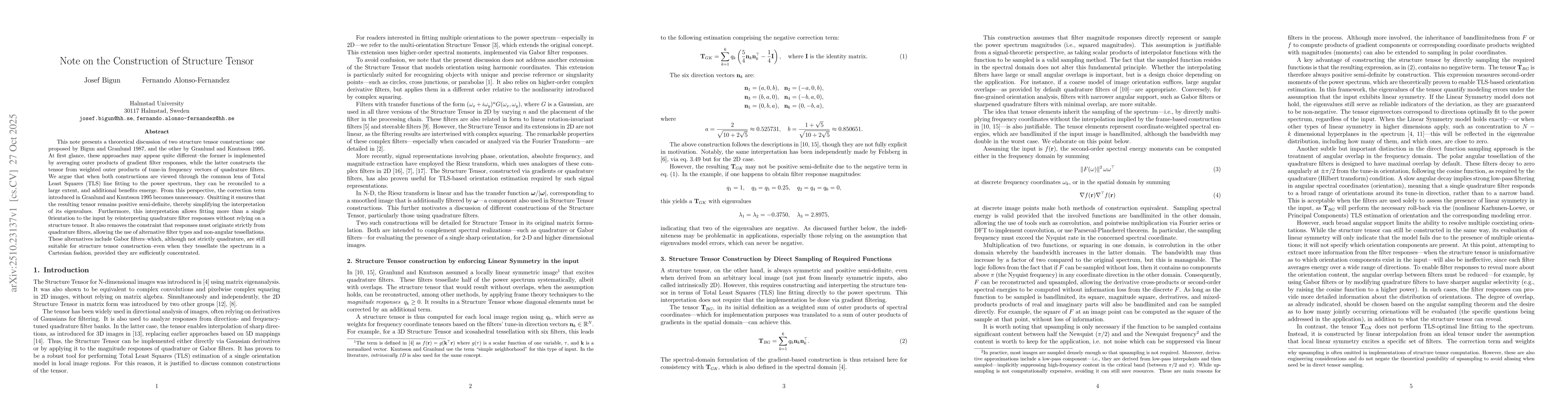 Thumbnail for Note on the Construction of Structure Tensor