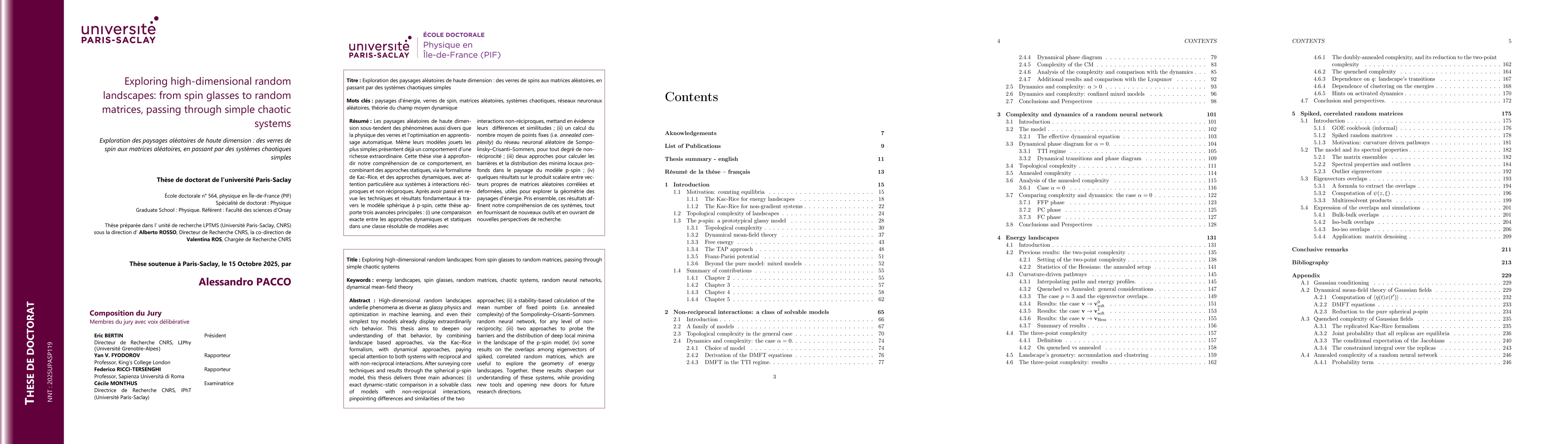 Thumbnail for Exploring high-dimensional random landscapes: from spin glasses to
  random matrices, passing through simple chaotic systems