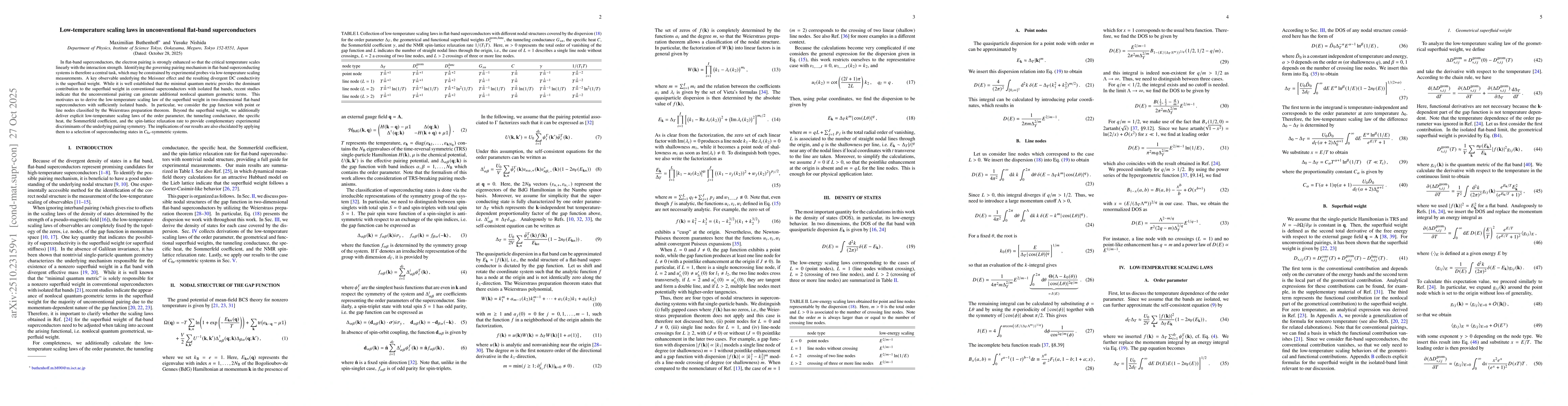 Thumbnail for Low-temperature scaling laws in unconventional flat-band superconductors