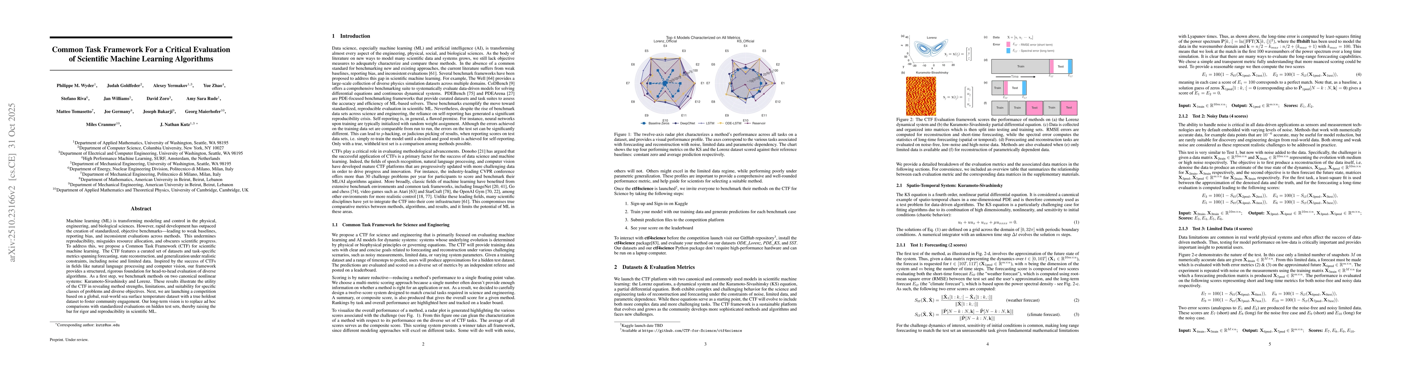 Thumbnail for Common Task Framework For a Critical Evaluation of Scientific Machine
  Learning Algorithms
