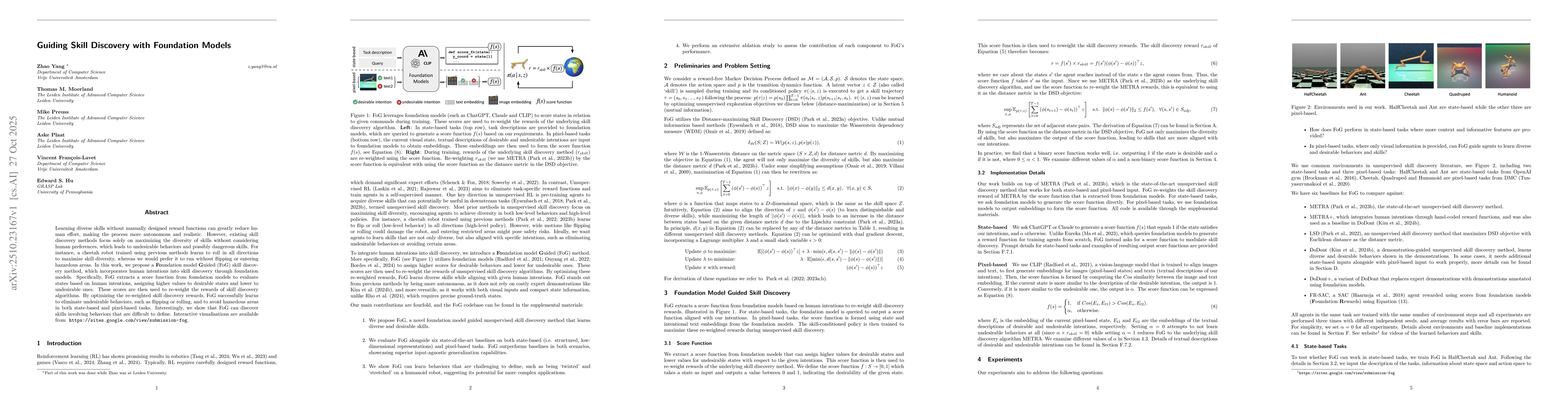 Thumbnail for Guiding Skill Discovery with Foundation Models