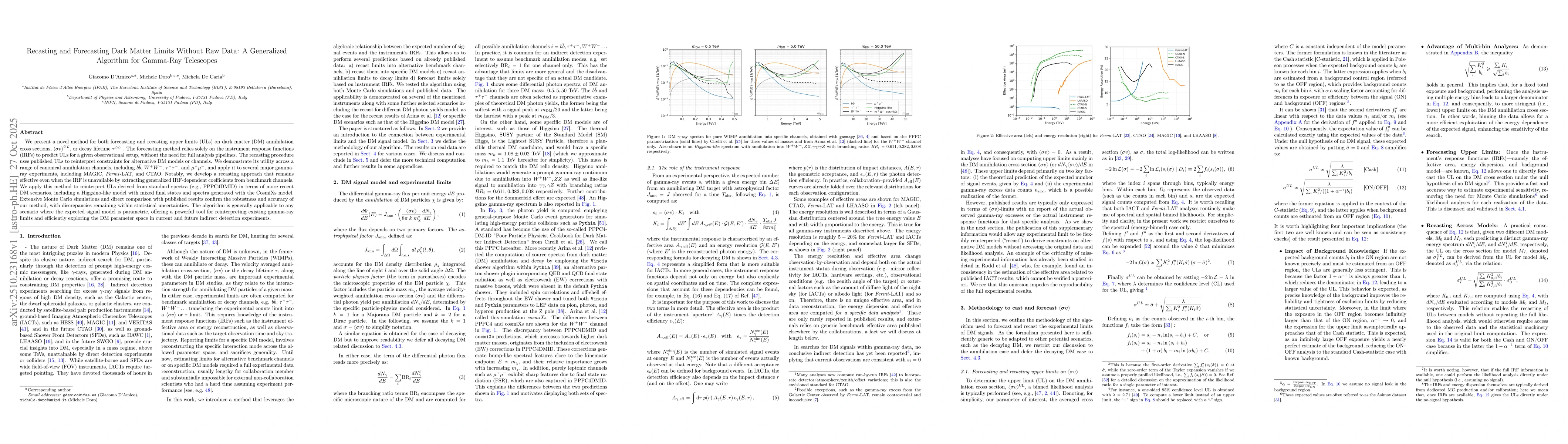 Thumbnail for Recasting and Forecasting Dark Matter Limits Without Raw Data: A
  Generalized Algorithm for Gamma-Ray Telescopes