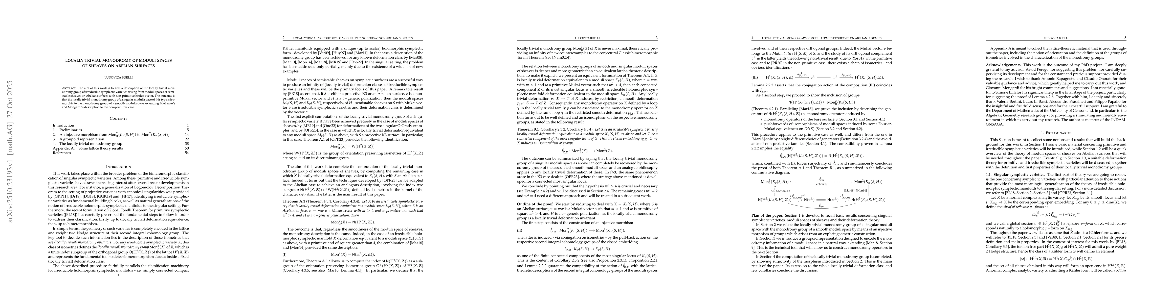 Thumbnail for Locally trivial monodromy of moduli spaces of sheaves on Abelian
  surfaces