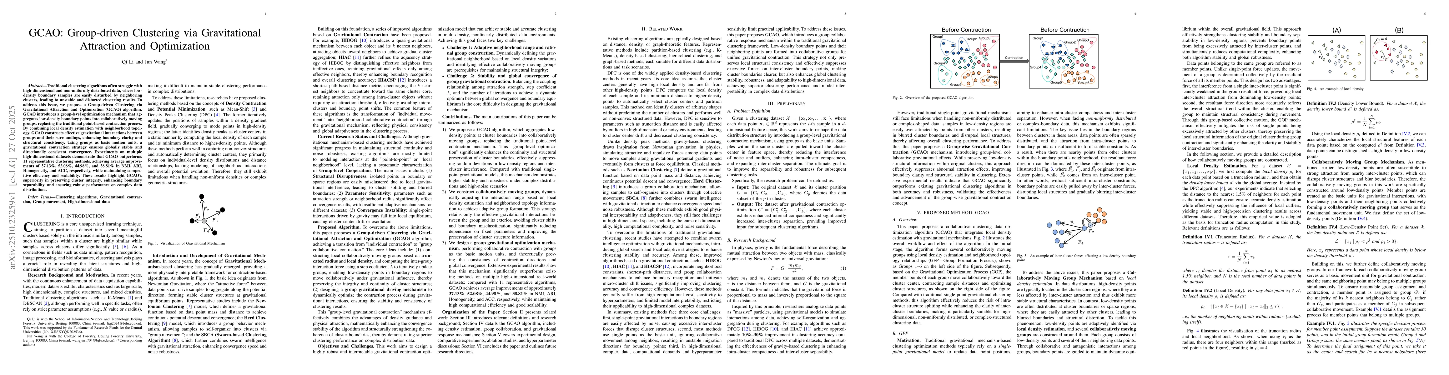 Thumbnail for GCAO: Group-driven Clustering via Gravitational Attraction and
  Optimization