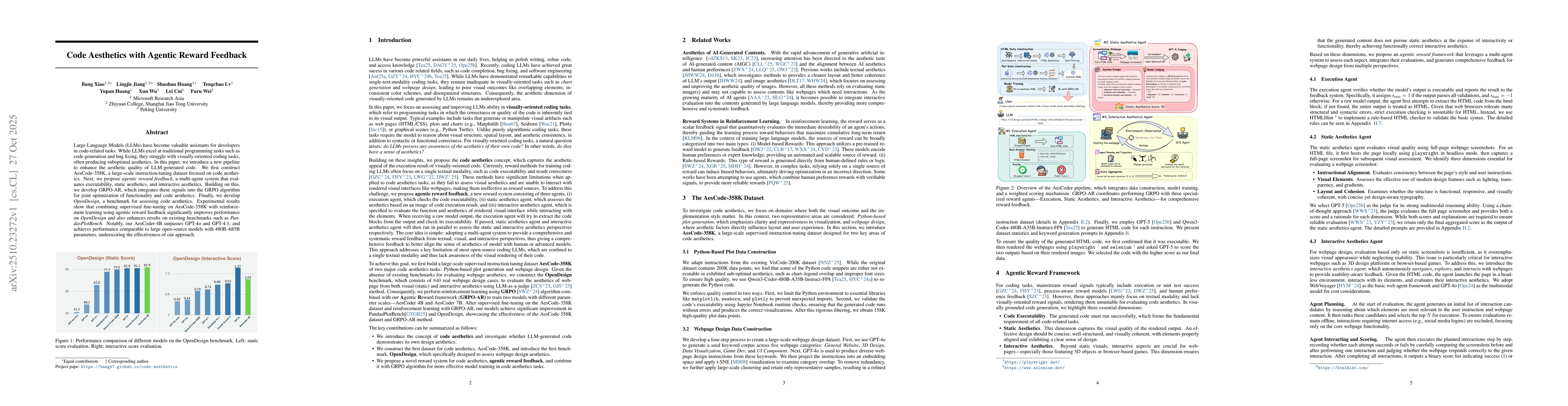 Thumbnail for Code Aesthetics with Agentic Reward Feedback