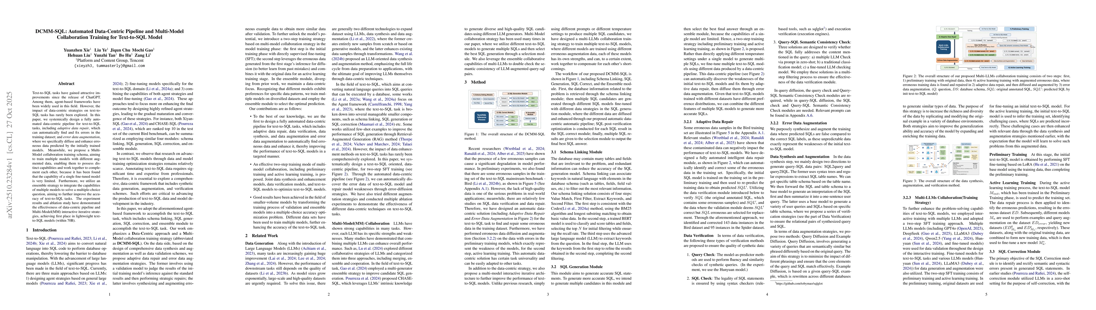 Thumbnail for DCMM-SQL: Automated Data-Centric Pipeline and Multi-Model Collaboration
  Training for Text-to-SQL Model