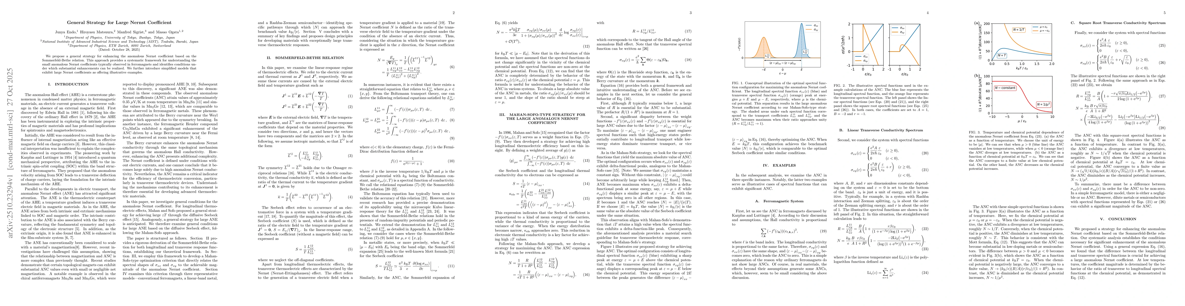 Thumbnail for General Strategy for Large Nernst Coefficient