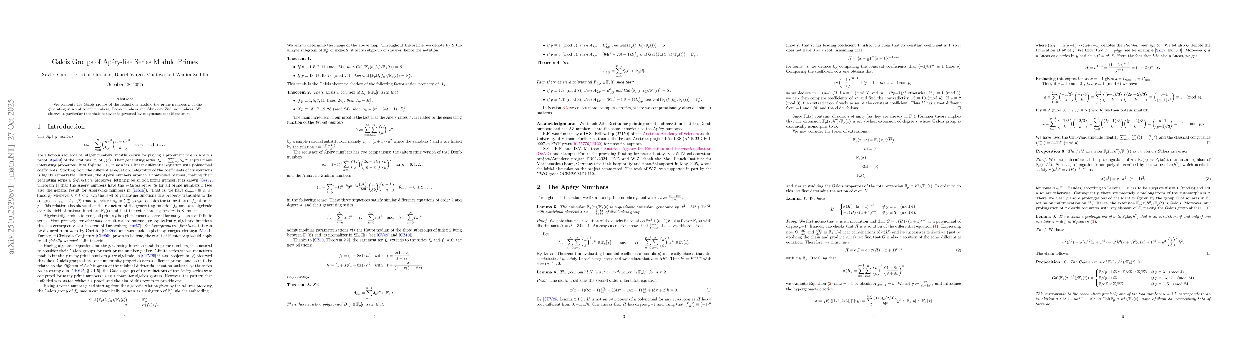 Thumbnail for Galois Groups of ApĂŠry-like Series Modulo Primes