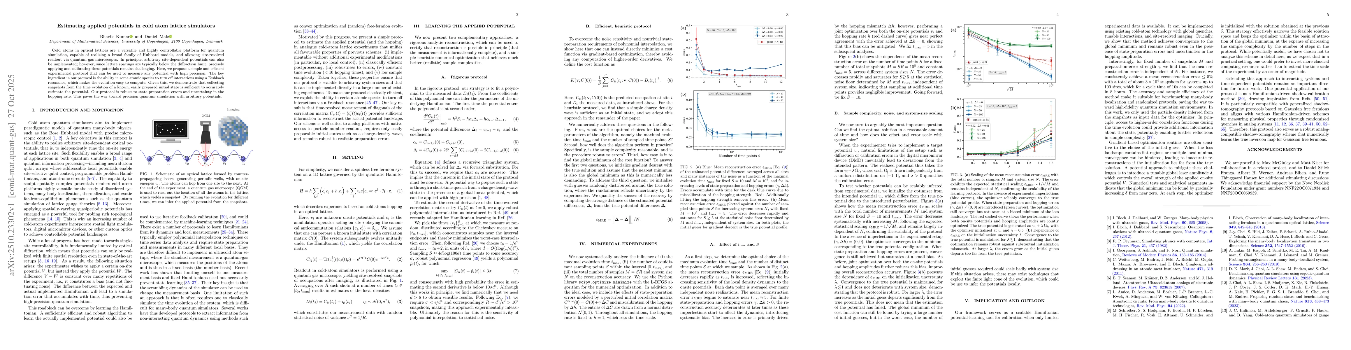 Thumbnail for Estimating applied potentials in cold atom lattice simulators