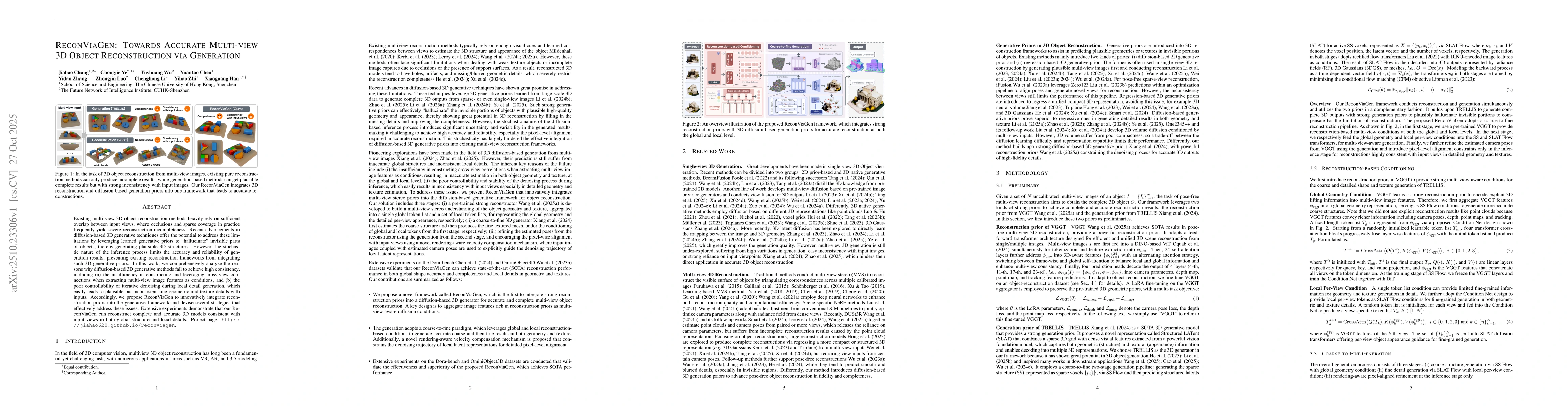 Thumbnail for ReconViaGen: Towards Accurate Multi-view 3D Object Reconstruction via
  Generation