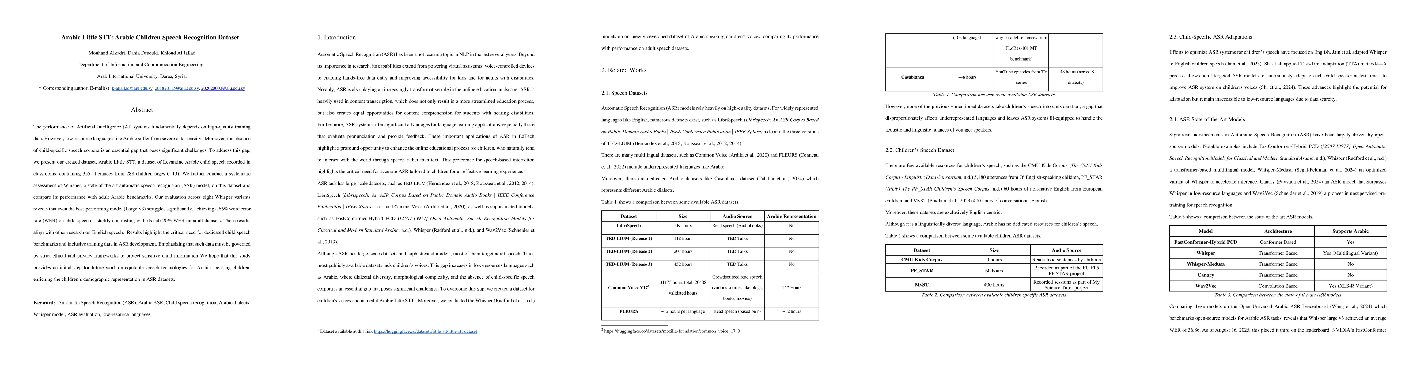 Thumbnail for Arabic Little STT: Arabic Children Speech Recognition Dataset