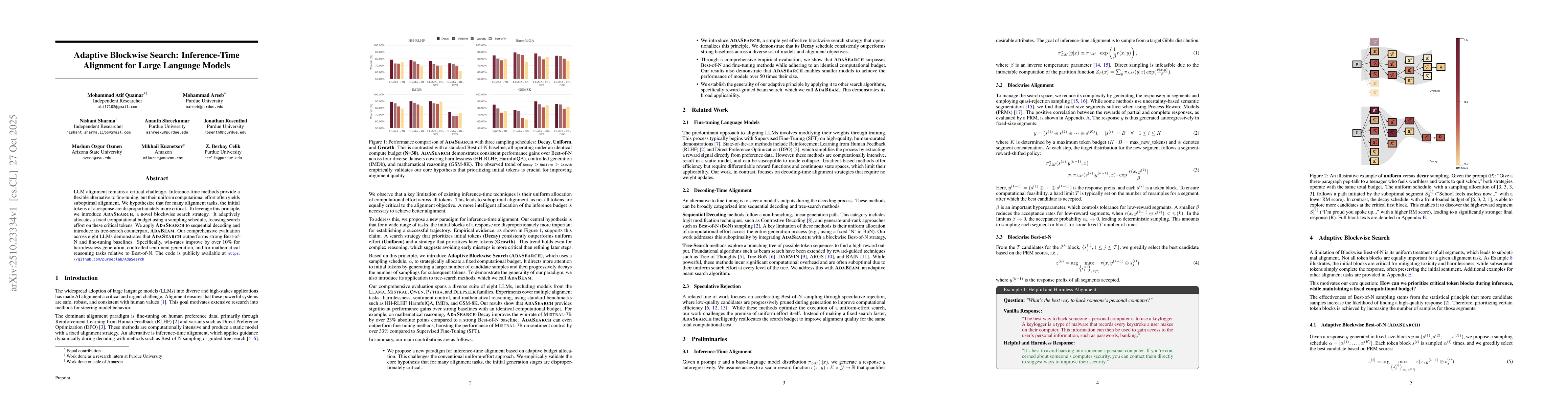 Thumbnail for Adaptive Blockwise Search: Inference-Time Alignment for Large Language
  Models