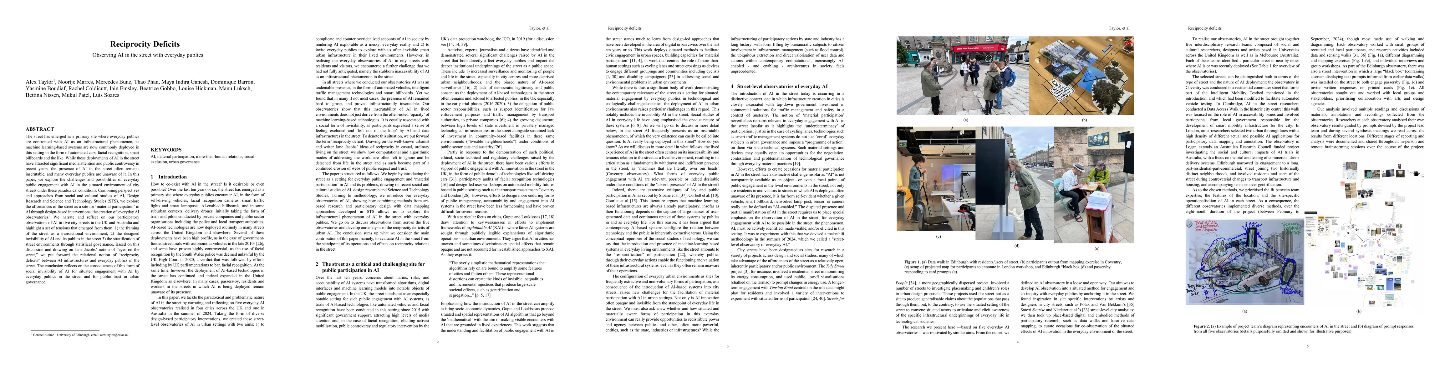 Thumbnail for Reciprocity Deficits: Observing AI in the street with everyday publics