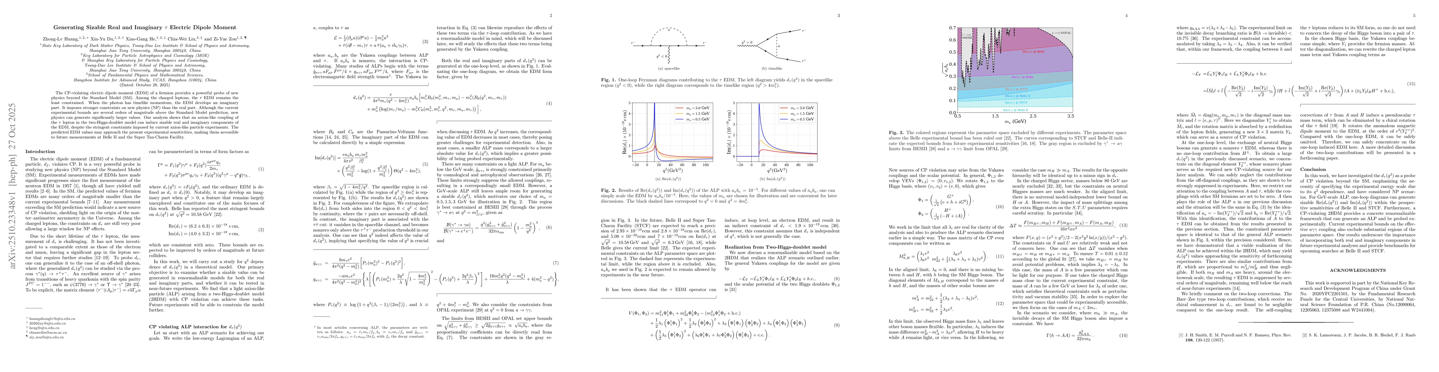 Thumbnail for Generating Sizable Real and Imaginary $τ$ Electric Dipole Moment