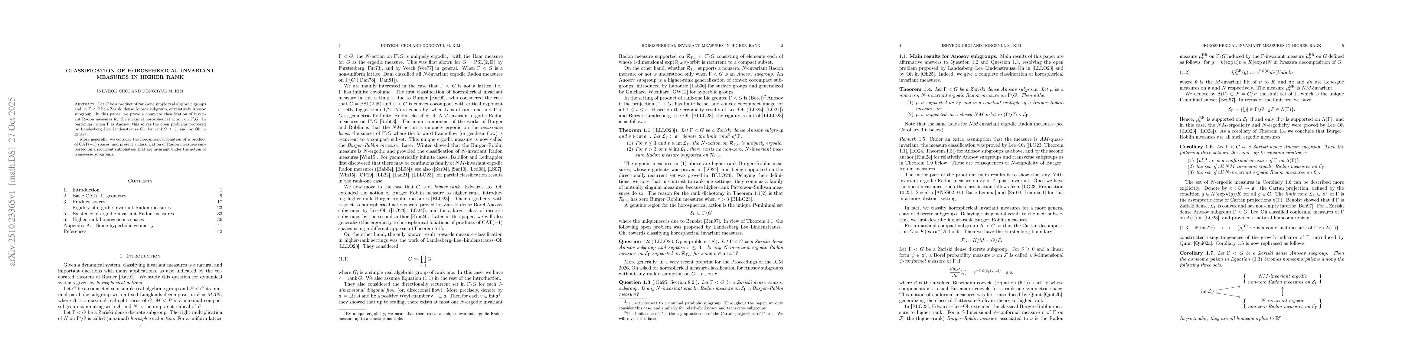 Thumbnail for Classification of horospherical invariant measures in higher rank