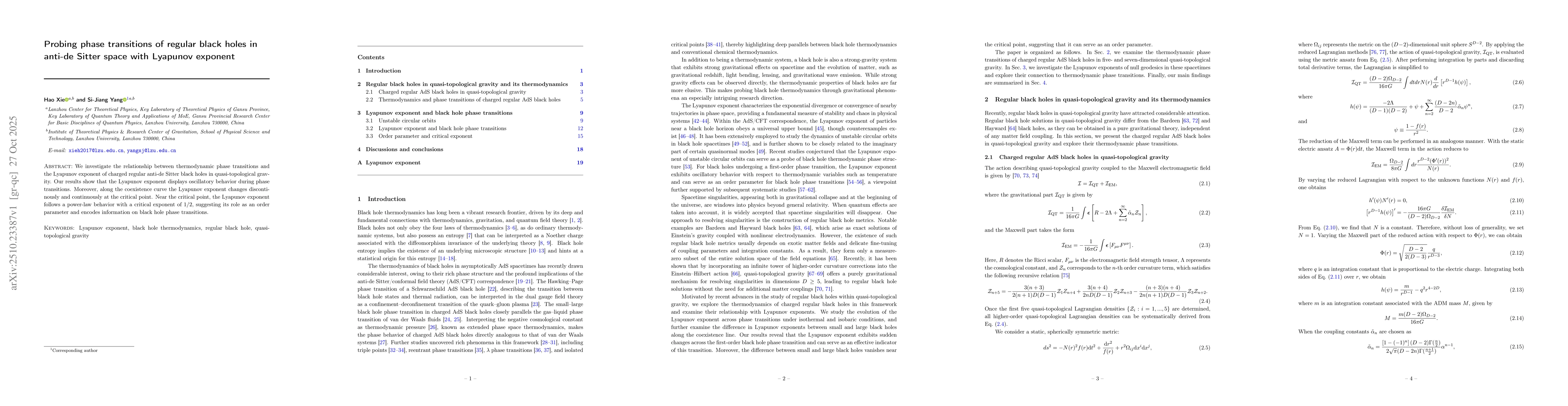 Thumbnail for Probing phase transitions of regular black holes in anti-de Sitter space
  with Lyapunov exponent
