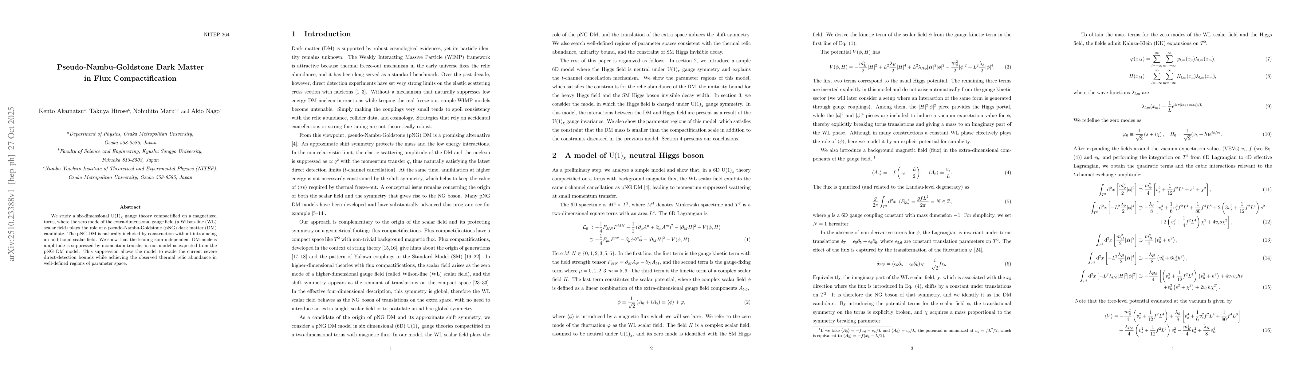 Thumbnail for Pseudo-Nambu-Goldstone Dark Matter in Flux Compactification