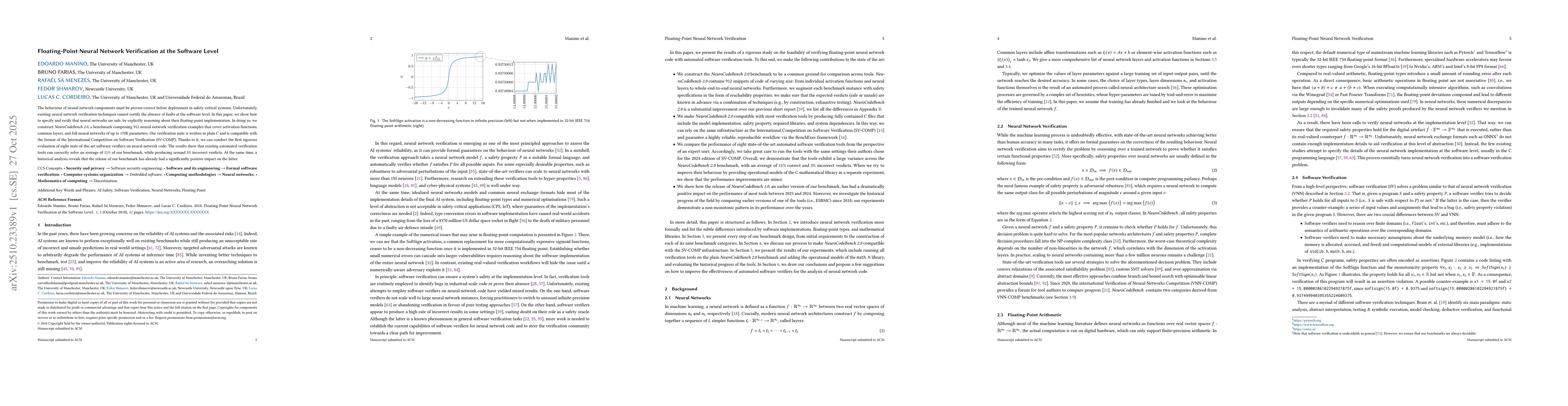 Thumbnail for Floating-Point Neural Network Verification at the Software Level