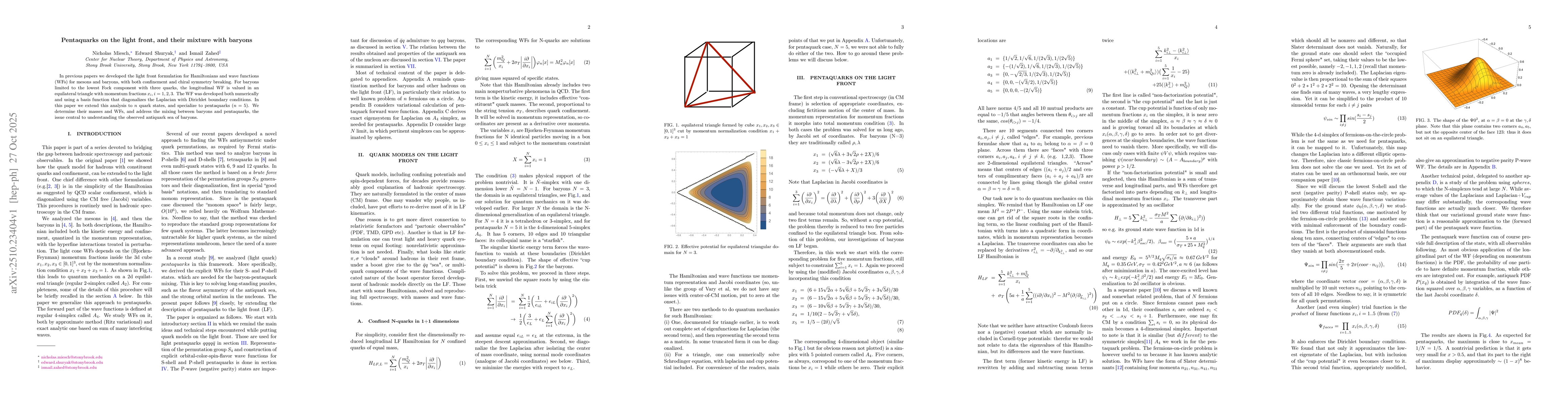 Thumbnail for Pentaquarks on the light front, and their mixture with baryons