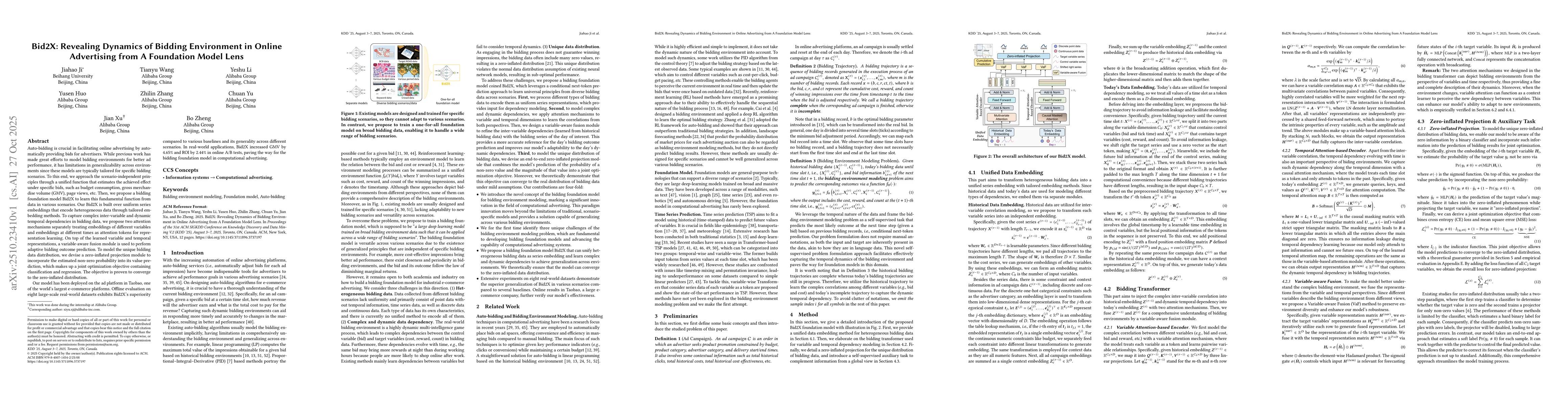 Thumbnail for Bid2X: Revealing Dynamics of Bidding Environment in Online Advertising
  from A Foundation Model Lens